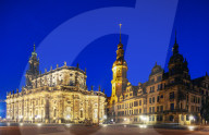 Europe, Germany, Saxony, Dresden, Altstadt (Old Town), Dresden Cathedral (Cathedral of the Holy Trinity), Hausmannsturm tower