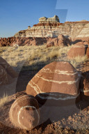 Striped red-rock boulders, Hopi Reservation, Arizona, USA