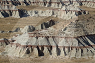 Badlands with red layers, Hopi Reservation, Arizona, USA