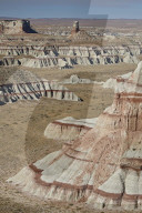 Badlands with red layers, Hopi Reservation, Arizona, USA