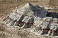 Badlands with red layers, Hopi Reservation, Arizona, USA