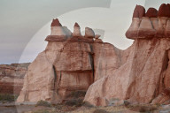 Badlands with red layers, Hopi Reservation, Arizona, USA