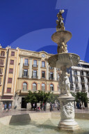 Fountain, Constitution Square, Malaga City, Andalusia, Spain, Europe