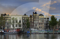 Amstel River, Amsterdam, North Holland, Netherlands, Europe