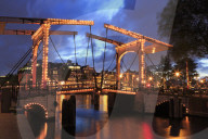 Magere Brug (Skinny Bridge), Amsterdam, North Holland, Netherlands, Europe