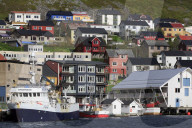 Fishing boats, Honningsvag Town,Mageroya Island, Finnmark County, Norway