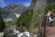 Geirangelva River viewpoint, Geiranger Village, More og Romsdal County, Norway