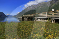 Pier, Skjolden Village, Sognefjord, Sogn og Fjordane County, Norway
