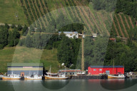 Boatyard, Urnes Village, Lustrafjorden, Sogn og Fjordane County, Norway