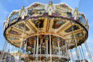 Vintage Carousel, Quai Sainte Etienne, Honfleur, Calvados, Basse Normandie, Normandy, France, Europe