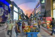 India, Karnataka, Bangalore (Bangaluru), capital of the state of Karnataka, busy Brigade road shopping street