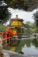 The pagoda at the Chi Lin Nunnery and Nan Lian Garden, Kowloon, Hong Kong, China.