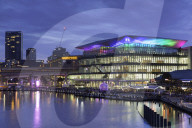 International Convention Centre at dusk, Darling Harbour, Sydney, New South Wales, Australia
