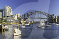 Sydney Harbour Bridge from Lavender Bay, Sydney, New South Wales, Australia