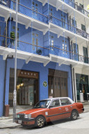Taxi outside Blue House, Wan Chai, Hong Kong Island, Hong Kong
