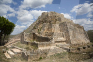 Mayan Ruins, Structure CA-4, Oxkintok Archaeological Zone, 300 -1,050 AD, Yucatan, Mexico