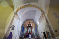 Original Frescoes, Former Convent, Church of San Pedro Y San Pablo, 1650, Teabo, Route of the Convents, Yucatan, Mexico