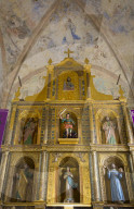 Altar with Original Frescoes, Former Convent San Miguel Arcangel, founded 1541 AD, Route of the Convents, Mani, Yucatan, Mexico