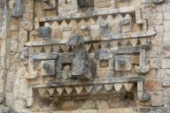 Chac Rain God Stone Mask, Palace, Xlapak Archaeological Site, Mayan Ruins, Puuc Style, Yucatan, Mexico