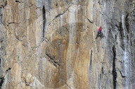Rock climber in action, Collegats, Catalonia
