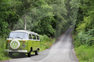 Camper van parked up in the Olchon Valley, Herefordshire, England