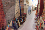 Carpets for Sale, Market, Souk, Medina, UNESCO World Heritage Site, Essaouira, Morocco, North Africa