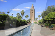 Koutoubia Mosque, Minaret, 12th Century, Marrakesh, Marrakech, Morocco, North Africa