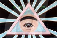 Cao Dai Holy See Temple. The Divine Eye, sacred symbol of caodaism.