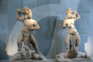 Museum of Cham Sculpture. Demigod guarding the gateway. 10th century. Danang. Vietnam.