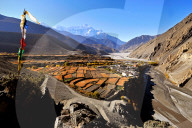 Kagbeni village & Kali Gandaki river, Mustang. Nepal.