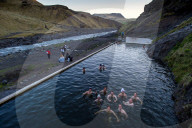 Seljavallalaug hot pool. Iceland.
