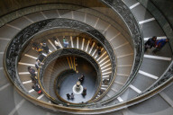 Vatican museums, Rome. Spiral staircase. Italy.