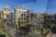 Roman Forum, Rome, Italy. Saturn's temple.