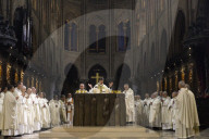 Paris, France. Michel Aupetit's first mass as Paris archbishop at Notre Dame de Paris cathedral, France.