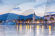Trogir Harbour at Dusk, Trogir, Croatia, Europe
