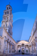 Illuminated Diocletian's Palace, Split, Dalmatian Coast, Croatia, Europe