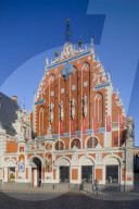 House of Blackheads and Schwab House, Town Hall Square, Old Town, Riga, Latvia, Northern Europe,