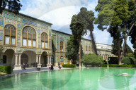 Golestan Palace, Facade and pond, Tehran, Islamic Republic of Iran