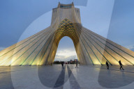Azadi Tower or Freedom Monument formerly known as Shahyad Tower and cultural complex at sunset, Tehran, Islamic Republic of Iran