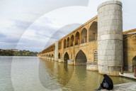 Si-o Se Pol bridge or Allahverdi Khan bridge over Zayanderud river, Esfahan, Iran