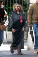 Lily Collins arriving at the set of Emily in Paris in Paris
