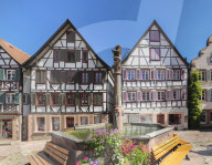Market Place, Schiltach, Black Forest, Kinzigtal Valley, Baden-Wuerttemberg, Germany