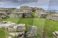 Broch of Gurness, Iron Age complex, prehistoric settlement, Eynhallow Sound, Orkney Islands, Scotland