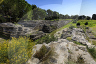 Altar of Hieron II, Archaeological Park at Syracuse (Siracusa), UNESCO World Heritage Site, Sicily, Italy, Europe