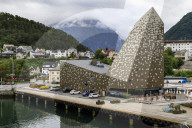 Norsk Tindesenter, National Mountaineering Centre, Andalsnes, Summer, Romsdalsfjord (Romsdal Fjord), More og Romsdal, Norway