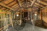 Replica Viking longhouse, interior, Haroldswick, Island of Unst, Shetland Isles, Scotland, United Kingdom, Europe
