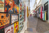 Colorful ceramics and shops in the alleys of the old town, Cordoba, Andalusia, Spain