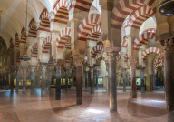Decorated archways and columns in Moorish style, Mezquita-Catedral (Great Mosque of Cordoba), Cordoba, Andalusia, Spain