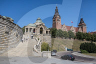 Historic promenade on the Oder river, Szczecin, Poland