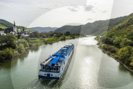 Cruise ship in on the Moselle river, Germany